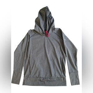 New Columbia women's pullover sweatshirt hood grey size M thumbholes long sleeve